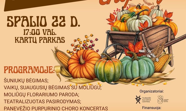 Į Kartų parką sugrįžta „Bėgimas su moliūgu“: šiemet laukia ir šuniukų lenktynės, ir Panevėžio Purpurinio choro koncertas