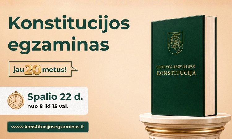 Jubiliejinis Konstitucijos egzaminas dedikuojamas Prezidento Valdo Adamkaus 100-mečiui įprasminti