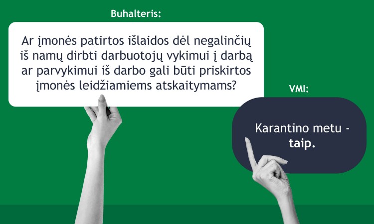 VMI: į leidžiamus atskaitymus –  įmonių išlaidos karantino metu dėl darbuotojų pavėžėjimo ar maitinimo