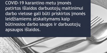 VMI: leidžiami atskaitymai – karantino metu už darbuotojų maitinimą darbo vietose